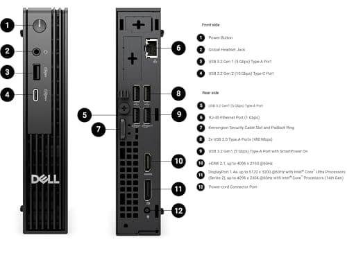 2025 Dell Pro Micro MFF Mini AI PC (Intel 14-Core Ultra 5 235T (> i7-13700), 32GB DDR5, 1TB SSD), QCM1250 (Replace OptiPlex 7000), Tiny Business Desktop, Wi-Fi 6E, RJ45, Bluetooth, 2x DP, Win 11 Pro