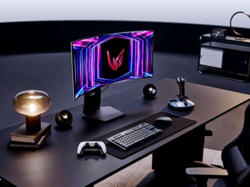 LG 34GS95QE 34-inch Ultragear OLED Curved Gaming Monitor WQHD 1440p 800R 240Hz 0.03ms AMD FreeSync Premium Pro NVIDIA G-Sync HDMI 2.1 DisplayPort Tilt/Height/Swivel Stand Black