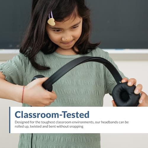 Cyber Acoustics 3.5mm Stereo Headset (AC-5002) with Noise Canceling Microphone for PCs, Tablets, and Cell Phones in The Classroom or Home