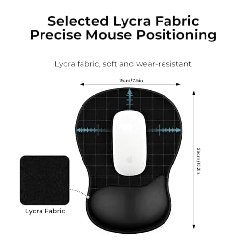 EooCoo Ergonomic Mouse Pad with Gel Wrist Rest Support Middle Concave Design, Relieve Wrist Pain Mousepad, Non-Slip Base for Laptop, Computer, Office Desk Accessories, Carpal Tunnel Syndrome