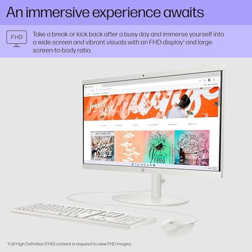 HP 22" All-in-One Desktop PC • Full HD Display • 16GB RAM • 1TB Storage (512GB SSD and 512GB External) • Intel Ultra-efficient Processor • Type-C • Mouse and Keyboard Included • Windows 11 Pro