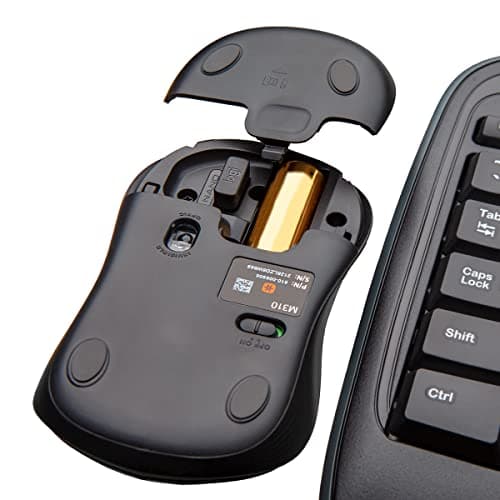 Logitech MK335 Quiet Wireless Keyboard and Mouse Combo - Black/Silver Keyboard and Mouse Combo Wireless, Ambidextrous