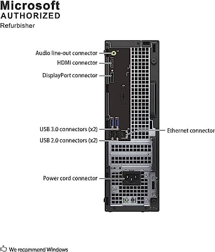 Dell Optiplex 3050 SFF Desktop Computer PC, Intel Quad Core i5-6500 up to 3.6GHz, 16GB DDR4, 256GB SSD, WiFi, 4K Support, DP, HDMI,Windows 10 Pro 64 Bit English/Spanish/French(Renewed)
