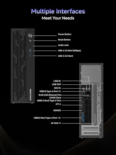 MINISFORUM 795S7 Mini Gaming PC AMD Ryzen 9 7945HX (16C/32T) Barebone Version Tower Computer, 2x DDR5 Slots, 2x PCIe4.0 SSD, HDMI|DP|USB-CTriple Outputs, M.2 2230 Key E Slot, 2.5G Lan Desktop Computer