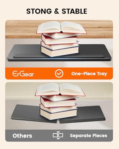 ErGear Keyboard Tray Under Desk, Height Adjustable Mouse & Keyboard Tray with Swivel & Tilt, Ergonomic Sliding KeyboardTray Slide Out for Typing, Black, 25"W x 9.8"D