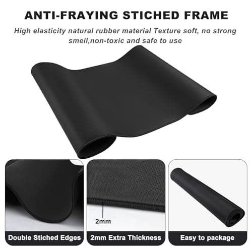 Large Mouse Pad, Desk Mat Office Desk Pad Gaming Mouse Pad with Stitched Edges, 31.5" x 15.7" Mousepad with Non-Slip Waterproof Rubber Base for PC Laptop Desk Home Office Accessories, Black
