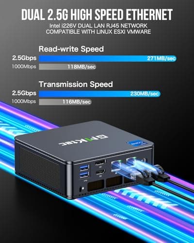 GMKtec Mini PC, K7 Plus 13th Gen Intel Core i7-13620H (10C/16T, up to 4.9GHz), 32GB DDR5 RAM (16GB*2)/1TB PCIe SSD Mini Desktop Computer, i226V Dual LAN/USB-C/USB4.0/8K UHD/WiFi 6/BT5.2