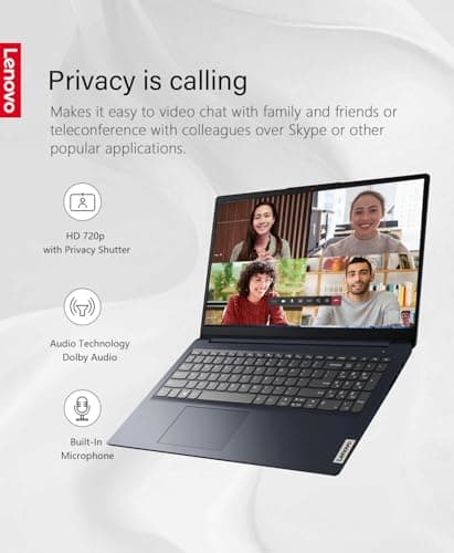 Lenovo Ideapad 1 Laptop, 15.6" FHD (1920x1080) IPS 300nits Anti-Glare Display, Touch, Ryzen 5 7520U, 8GB RAM, 512GB Storage, AMD Radeon Graphics, HDMI, Windows 11, HDMI, Abyss Blue