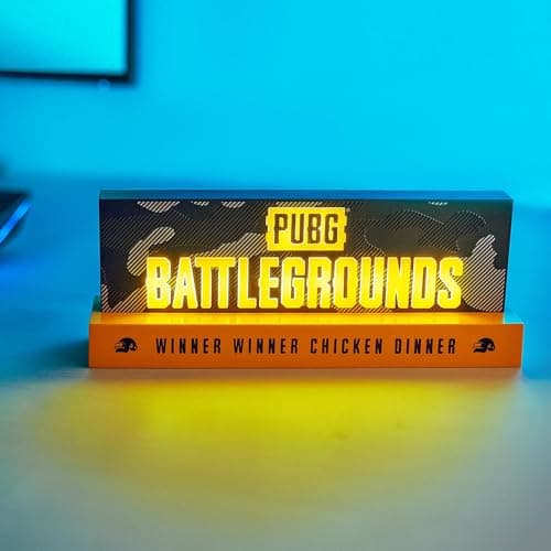 PUBG: Battlegrounds Logo Light, Official License, LED Light for Living Room or Office, Compatible Mobile, Xbox, PS5 and PC, Gift Idea