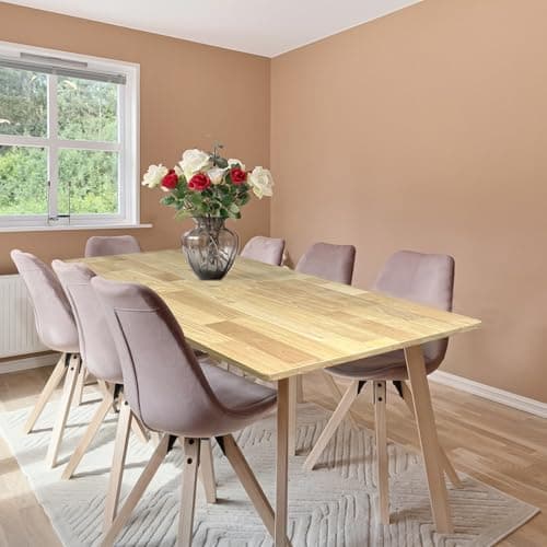 QLLY Solid Wood Table Top, Solid Board Replacement Desktop, One-Piece Wood Tabletop, Universal Countertop for Table and Workstation (Natural, 39.4"x23.6"/100x60cm Rectangular)