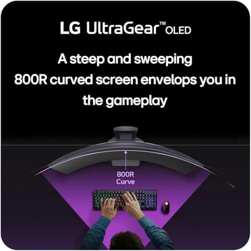 LG 39" Ultragear OLED Curved Gaming Monitor - WQHD 240Hz, 0.03ms, NVIDIA G-Sync Compatible, 800R Curvature, USB Type-C, DisplayHDR True Black 400