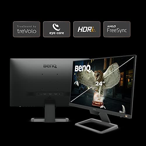 BenQ EW2480 Gaming Monitor 24" FHD 1080p | IPS | HDRi | Eye-Care Tech w/ Sensor | TUV Certified | Adaptive Brightness | FreeSync | Tilt Screen | Built-In Speakers | Eye Reminder | HDMI | VESA Ready