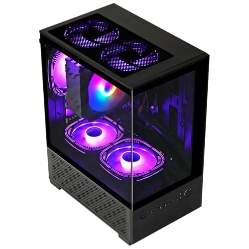 LXZ Desktop PC AMD Ryzen 7-5700G 8 core 3.9GHz, 16G DDR4 RAM, 512GB NVME SSD, Tower Computer with 400W Power Supply for Home and Office (Black)