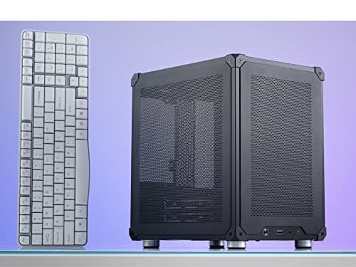 JONSBO C6 Black Mini MATX Mesh PC Case,Simple Compact Desktop Micro ATX Chassis,Upper Cover/Side Panel Tool-Free Open pc case, ATX Power Bite (L185mm Max.),Support 75mm CPU Cooler,GPU200-255mm
