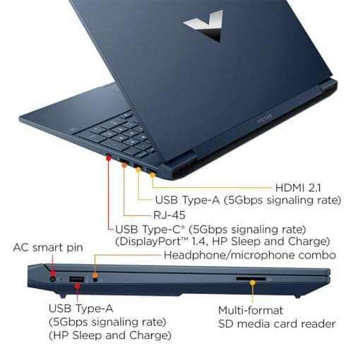 HP Victus 15.6 i5 Gaming Laptop, 15.6" FHD 1920*1080 144Hz, Intel Core i5-12450H, NVIDIA GeForce RTX 3050, 32GB RAM, 1TB SSD, Backlit KB, Touchpad, SD Card Reader, Webcam, HDMI, Wi-Fi 6, W11 H, Blue