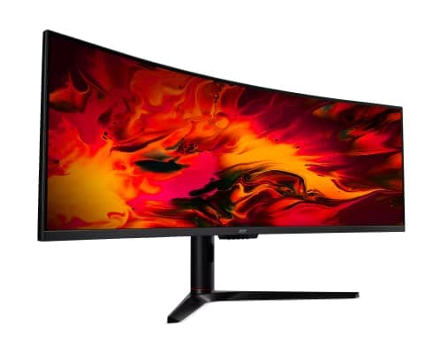 Acer 49 Inch 1800R Curved Zero-Frame DFHD (3840 x 1080) Gaming Monitor | AMD FreeSync Premium Pro | Up to 144Hz Refresh | 4ms (G to G) | 1 x Display Port 1.4 and 2 x HDMI 2.0 Ports | EI491CR