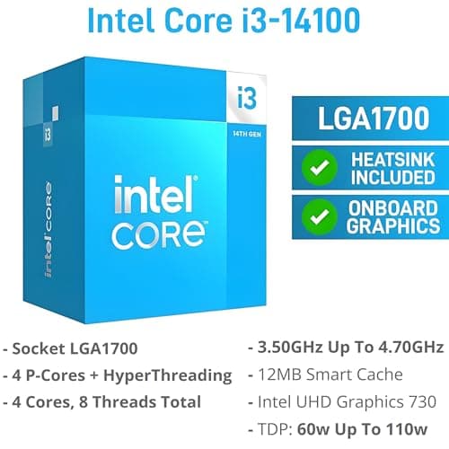 Dell Desktop Computers Tower PC for Home Business Student, 14th Gen Intel Core i3-14100 (Beat i5-12400), 32GB DDR5 RAM, 1TB PCIe SSD, WiFi 6, Bluetooth, Keyboard and Mouse, Windows 11 Pro