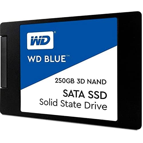Western Digital 250GB WD Blue 3D NAND Internal PC SSD - SATA III 6 Gb/s, 2.5"/7mm, Up to 550 MB/s - WDS250G2B0A