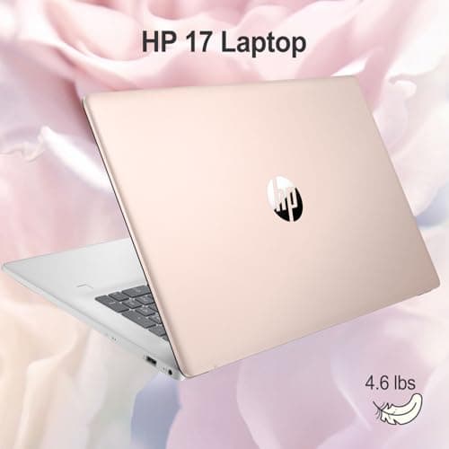 HP Premium 17.3" Laptop, 17.3" HD+ Touchscreen, Intel Core i7-1355U, 64GB RAM, 2TB SSD, Webcam, HDMI, Backlit KB, FP Reader, Wi-Fi 6, Win 11 H, Pale Rose Gold, ADATA 512 External SSD Bundle
