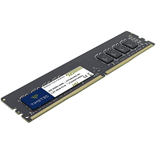 Timetec 32GB KIT(2x16GB) DDR4 2666MHz PC4-21300 Non-ECC Unbuffered 1.2V CL19 2Rx8 Dual Rank 288 Pin UDIMM Desktop Memory RAM Module Upgrade (32GB KIT(2x16GB))