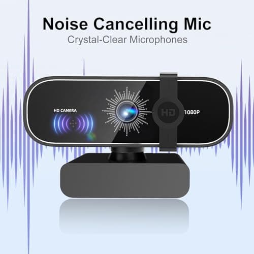 C28 1080P Webcam with Privacy Cover and Tripod Stand, PC Camera with Noise-Cancelling Mic, Auto Light Correction, Plug and Play, Web Camera for Streaming, Zoom/Facetime