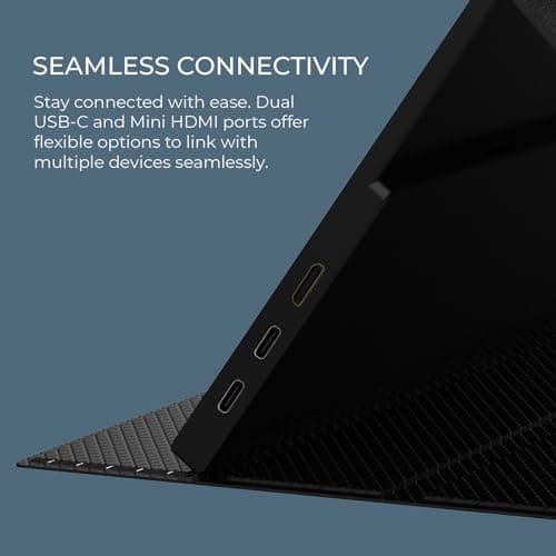 AOC 16T10 Portable Monitor 15.6 Inch FHD 1920x1080, IPS Panel, USB Type C x2,Mini HDMI x1, Smart Cover Included