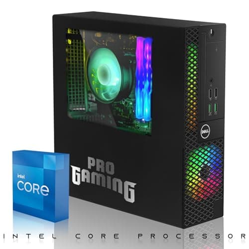 Dell OptiPlex Desktop PC – Intel Core i7, 32GB ARGB RAM, 512GB SSD, 27 Inch Curved Monitor, GT 1030 Graphics, RGB Keyboard with AI Copilot Key, Mouse & RGB Headphones, Windows 11 Home (Renewed)