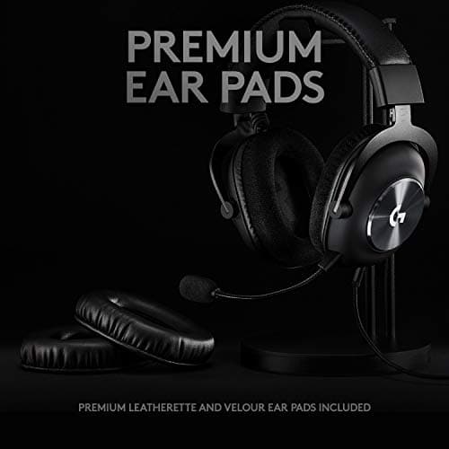 Logitech G Pro X Wired Gaming Headset: Blue VO!CE Detachable Boom Mic, DTS 7.1, 50 mm Drivers, USB/3.5mm Aux, Spare Memory Foam Ear Pads, USB DAC & Bag Included - Black