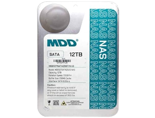 MDD MAXDIGITALDATA MDD (MDD12TSATA25672NAS) 12TB 7200 RPM 256MB Cache SATA 6.0Gb/s 3.5'' Internal NAS Hard Drive - 5 Years Warranty (Renewed)