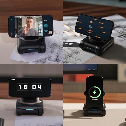 LOOI Robot-Space Black – AI Desktop Companion with ChatGPT Voice Interaction, Memory, Personality, Gesture & Face Recognition, Emotional Support, and 10W Wireless Charging