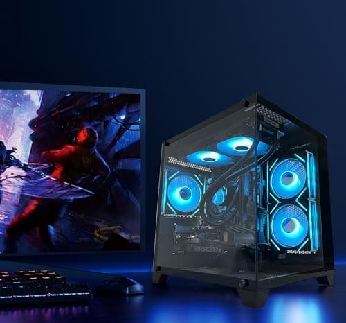 Gaming PC Desktop Computer, Ryzen 7 5700X,RTX 4060,32GB DDR4 RAM and 1TB M.2 NVMe SSD, 240 Liquid Cooler, ARGB Fans,Game Design Office (R7 5700X / RTX 4060 / 32GB DDR4 / 1TB SSD)