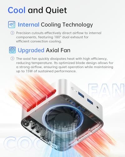 ACEMAGIC Mini Pc Computers, Intel Twin Lake N150(Turbo 3.6GHz), 16GB DDR4 RAM 1TB PCIe M.2 SSD Mini Computer, Vista V1 UHD 4K HDMI DP, Dual WiFi/Bt, Gigabit Ethernet Vesa, Home/Office Micro Pc