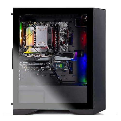 Skytech Nebula Gaming PC Desktop, Ryzen 7 7700 3.8 GHz (5.3GHz Turbo), NVIDIA RTX 5060 8GB, 1TB NVMe SSD, 16GB DDR5 RAM 6000, 650W Gold PSU, Wi-Fi, Win 11