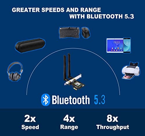 OKN WiFi 6E AX5400 PCIe WiFi Card for Desktop PC (Intel AX210) Bluetooth 5.3, WPA3, 802.11AXE Tri Band Wireless Adapter with MU-MIMO, OFDMA, Ultra-Low Latency, Supports Windows 11, 10 (64bit)