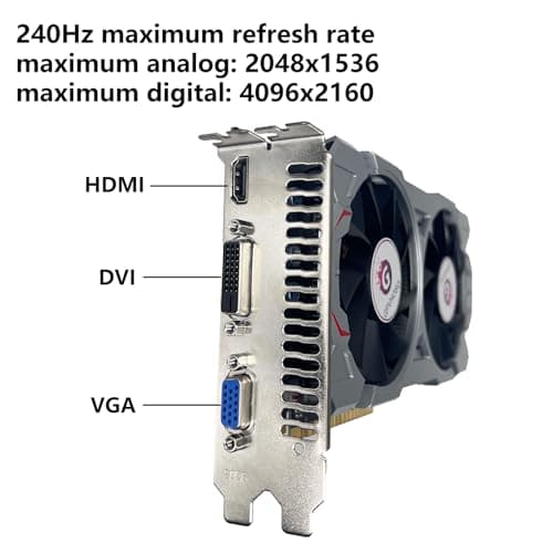 GTX 750Ti 4GB Graphics Card GDDR5 128bit Direct X12 640SP Gaming Video Card, PCI Express 3.0x16 Interface, HDMI, DVI-D, VGA, Dual Fan, Low Power GPU for Working Gaming