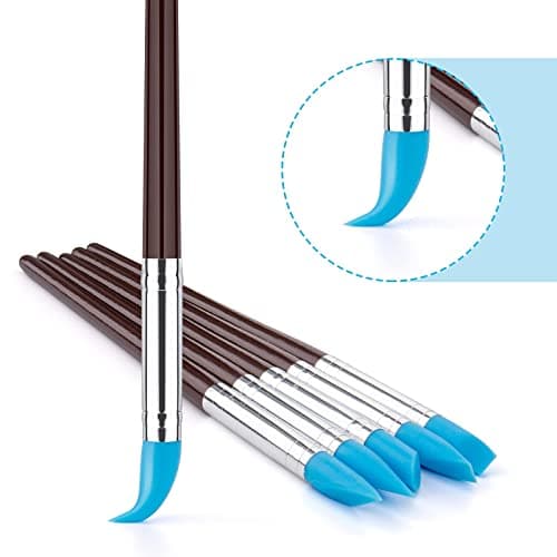 10Pcs Silicone Clay Sculpting Tool, Modeling Dotting Tool & Pottery Craft use for DIY Handicraft, Silicone Brush, Sculpture Pottery, Nail Art