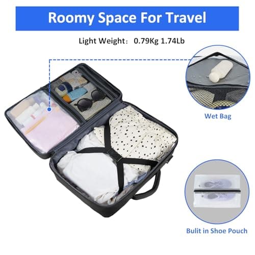 Taygeer Travel Laptop Backpack for Men Women, Airplane Approved Travel Backpack Suitcase with Usb Charging Port, Lightweight College 35l Luggage Bag 15.6inch Laptop Mochila Gifts for Business,Black