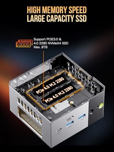 GMKtec AI Mini PC AMD Ryzen AI 9 HX-370 Serie(5.1GHz) Mini Gaming Computers, 32GB LPDDR5X 1TB PCIe 4.0 SSD, Support, Triple Screen 8K Display, WiFi 6 & USB4/Oculink Interface/EVO-X1