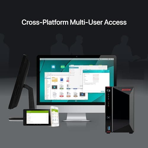 Asustor AS5402T, 2 Bay NAS, Intel Quad-Core 2.0GHz CPU, 4x M.2 NVMe SSD Slots, 2x2.5GbE Ports, 4GB DDR4 RAM, For Gaming and Live Stream, Network Attached Storage(Diskless)