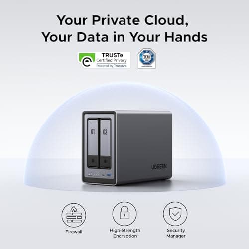 UGREEN NASync DXP2800 2-Bay Desktop NAS, Intel N100 Quad-core CPU, 8GB DDR5 RAM, 2.5GbE, 2 * M.2 NVMe Slots, 4K HDMI, Network Attached Storage (Diskless)