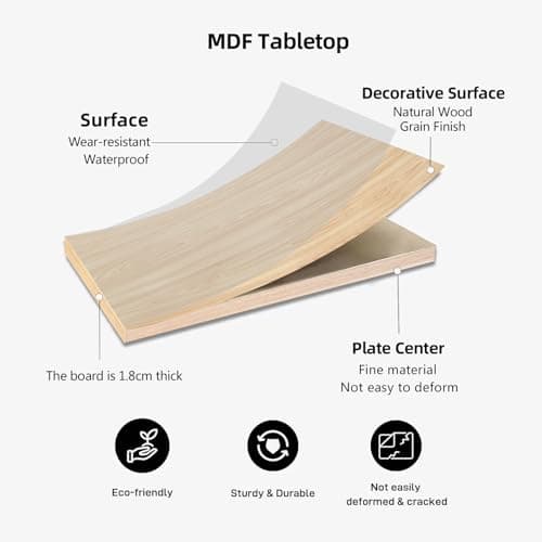QLLY One-Piece Wood Tabletop, Replacement Board Desktop, Universal Countertop for Table and Workstation (Natural, 39.3x23.6 inch)