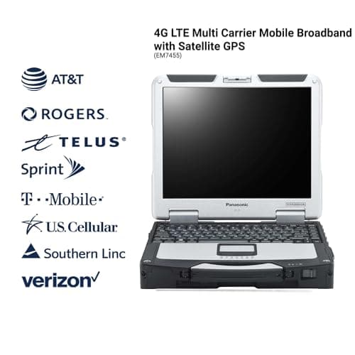 Panasonic Toughbook 31 CF-31 MK5 Rugged Laptop, 13.1" XGA Touch, i5-5300U 2.3GHz, 16GB RAM, 1TB SSD, 4G LTE, Backlit Keyboard, Windows 10 Pro