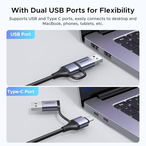 UGREEN 2K@30Hz Video Capture Card HDMI to USB 3.0 A and USB C Capture Device, 4K Input 1080P 60FPS with Low Latency for Streaming Game Recording Compatible with Switch 2/Xbox/PS4/PS5/PC/Camera