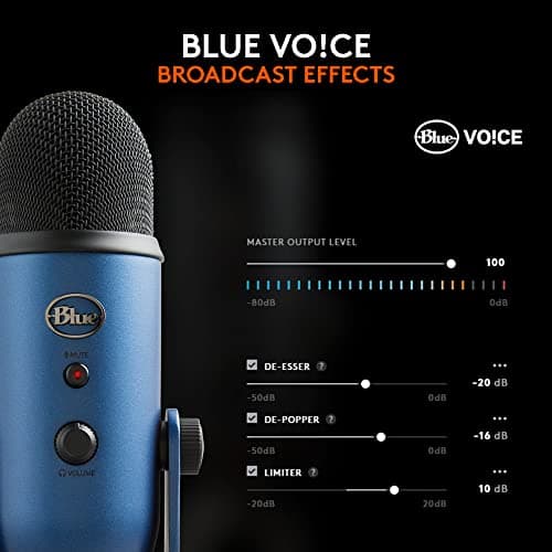 Logitech Creators Blue Yeti USB Microphone for Gaming, Streaming, Podcast, YouTube, Discord, PC, Studio Sound, Plug & Play-Midnight Blue