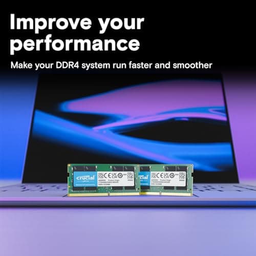 Crucial 16GB DDR4 RAM Kit (2x8GB), 3200MHz (PC4-25600), Downclockable to 2933/2666MHz Laptop Memory SODIMM 260-Pin, Compatible with 13th Gen Intel Core and AMD Ryzen 7000 - CT2K8G4SFRA32A