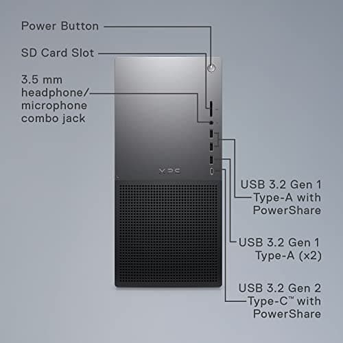 Dell XPS 8960 Desktop - 14th Generation Intel Core i7-14700 Processor, 32GB DDR5 RAM, 1TB SSD, Intel UHD 770 Graphics, Windows 11 Home, Onsite & Migrate Service - Black