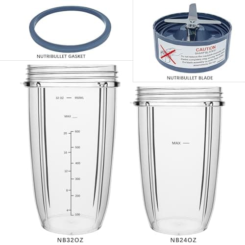 Blender Replacement Parts for Nutribullet, 32oz & 24oz Cups with Replacement Extractor Blade, Compatible with Nutri Bullet 600W/900W Pro Blenders (3 PCS)