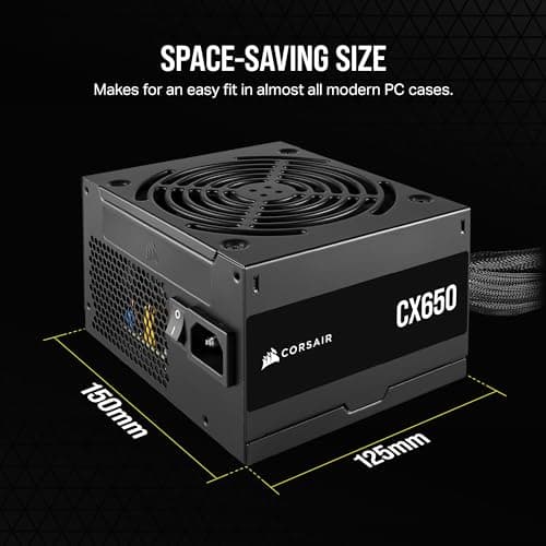 CORSAIR CX650 80 Plus Bronze Non Modular Low-Noise ATX 650 Watt Power Supply - NA - Black