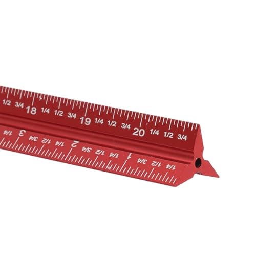 4 Pcs Sturdy Aluminum Woodworking Measuring Ruler Set, 6 8 12 20 Inch Metric Imperial Scales, Architect Triangular Scale Ruler for Precise Woodworking Projects
