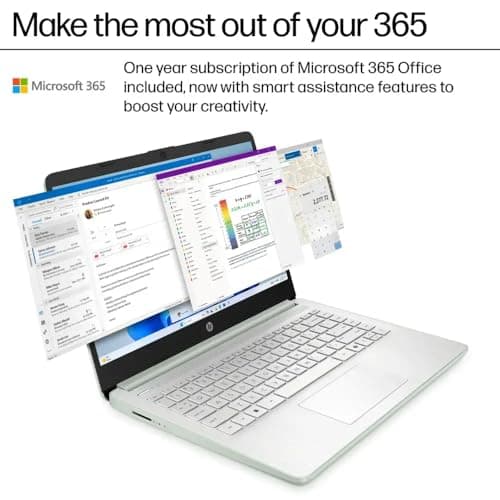 HP 14 Ultrabook • Back to School Limited Edition w/Microsoft 365 • Intel 4-Core CPU • 16GB RAM • 1.6TB Storage (128GB OnBoard w/ 512GB Portable Drive + 1TB OneDrive) • Willow Green • Win 11